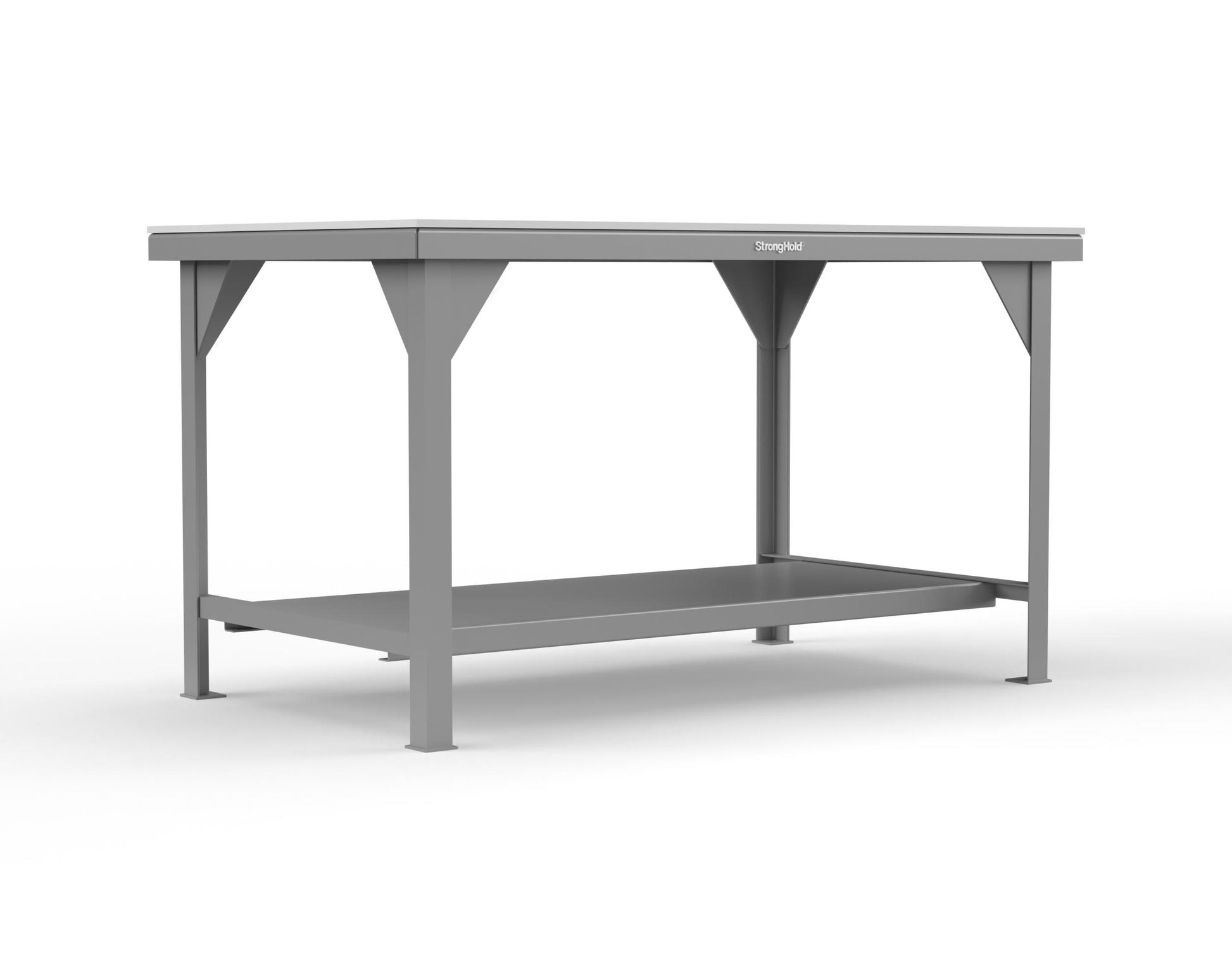 Extreme Duty 7 GA Shop Table with UHMW Top, 1 Shelf - 60 In. W x 36 In. D x 34 In. H - T6036-UHMW-7037