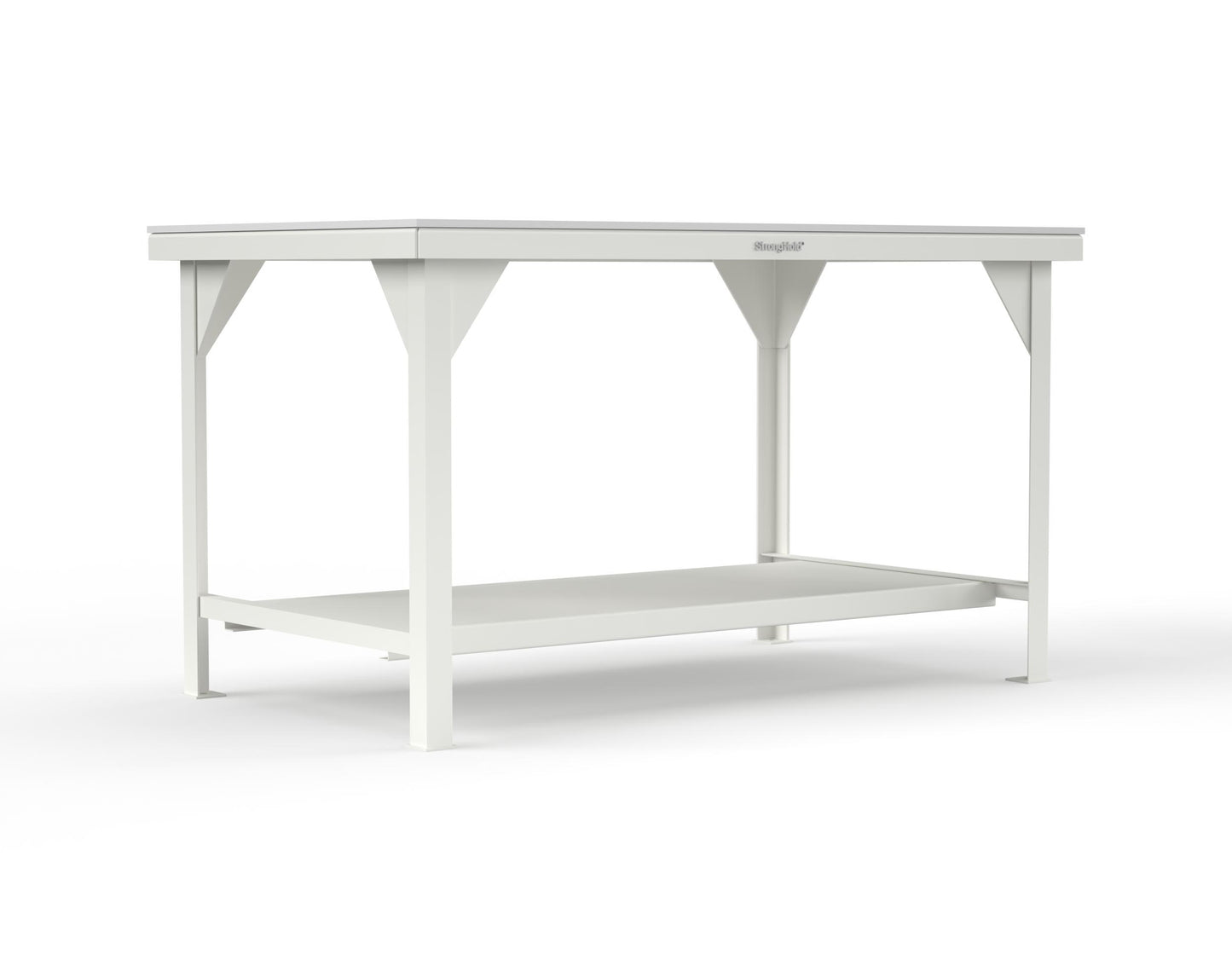 Extreme Duty 7 GA Shop Table with UHMW Top, 1 Shelf - 60 In. W x 36 In. D x 34 In. H - T6036-UHMW-9003