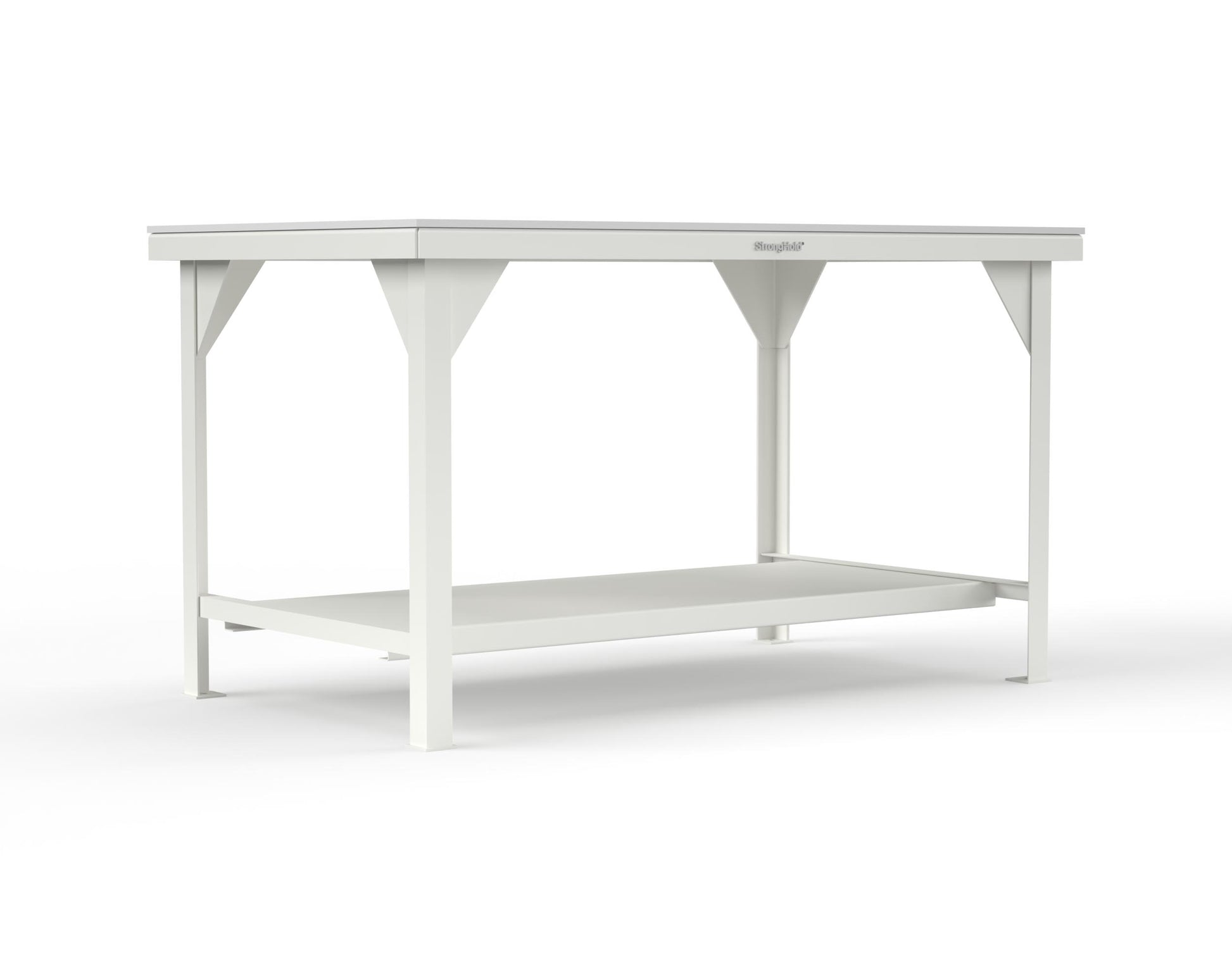 Extreme Duty 7 GA Shop Table with UHMW Top, 1 Shelf - 60 In. W x 36 In. D x 34 In. H - T6036-UHMW-9003