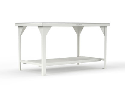 Extreme Duty 7 GA Shop Table with UHMW Top, 1 Shelf - 60 In. W x 36 In. D x 34 In. H - T6036-UHMW-9003