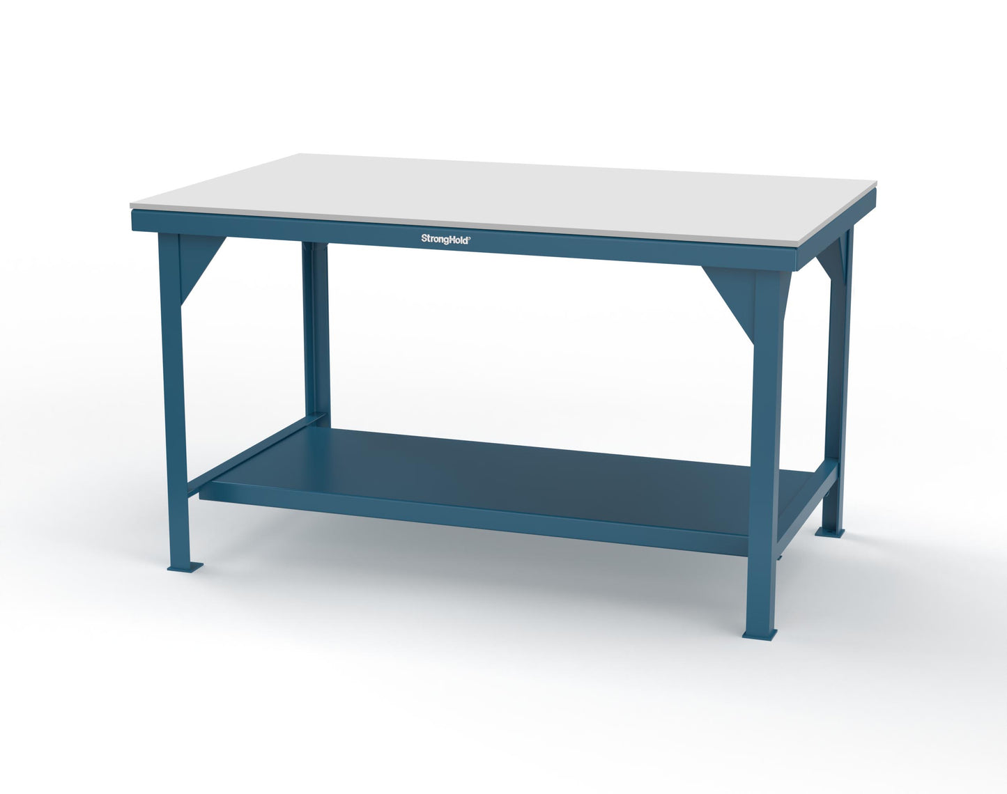 Extreme Duty 7 GA Shop Table with UHMW Top, 1 Shelf - 60 In. W x 36 In. D x 34 In. H - T6036-UHMW-5001