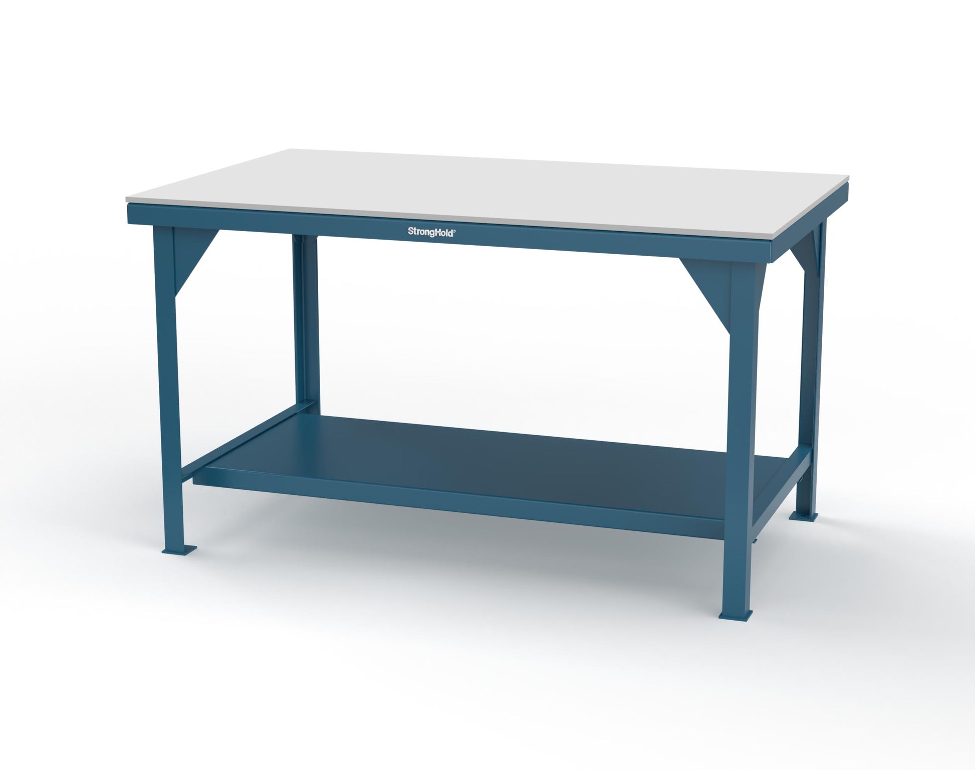 Extreme Duty 7 GA Shop Table with UHMW Top, 1 Shelf - 60 In. W x 36 In. D x 34 In. H - T6036-UHMW-5001