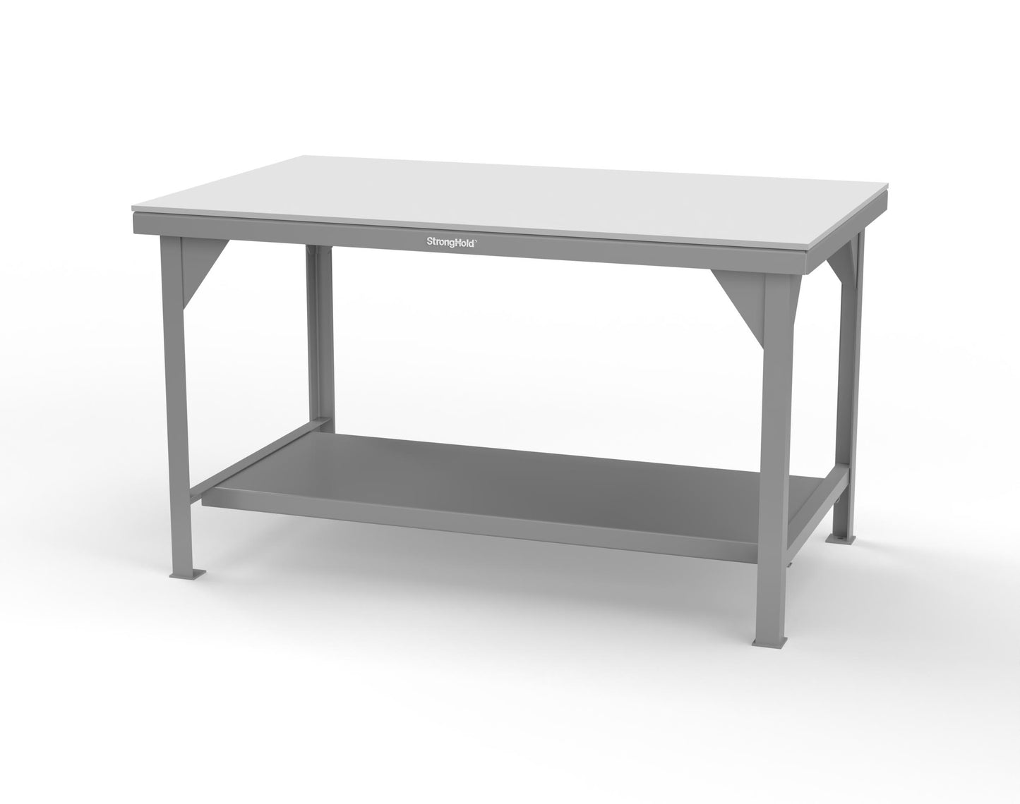 Extreme Duty 7 GA Shop Table with UHMW Top, 1 Shelf - 60 In. W x 36 In. D x 34 In. H - T6036-UHMW-7037