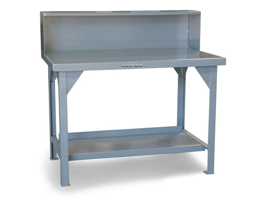 Extreme Duty 7 GA Shop Table with Riser Shelf - 30 In. W x 24 In. D x 46 In. H