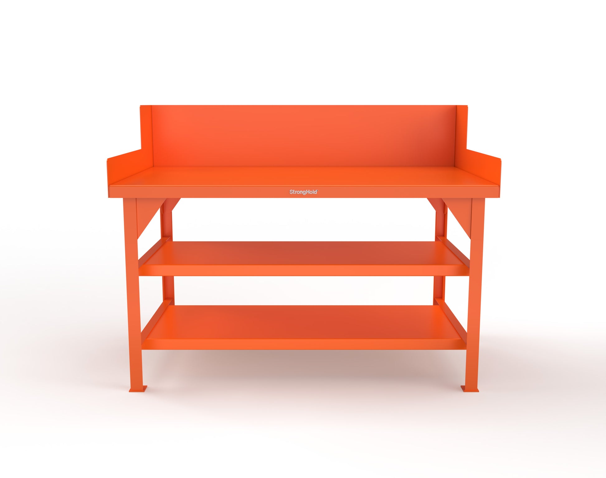 Extreme Duty 7 GA Shop Table with Side Guards, 2 Shelves - 60 In. W x 36 In. D x 46 In. H - T6036S/SG-2004