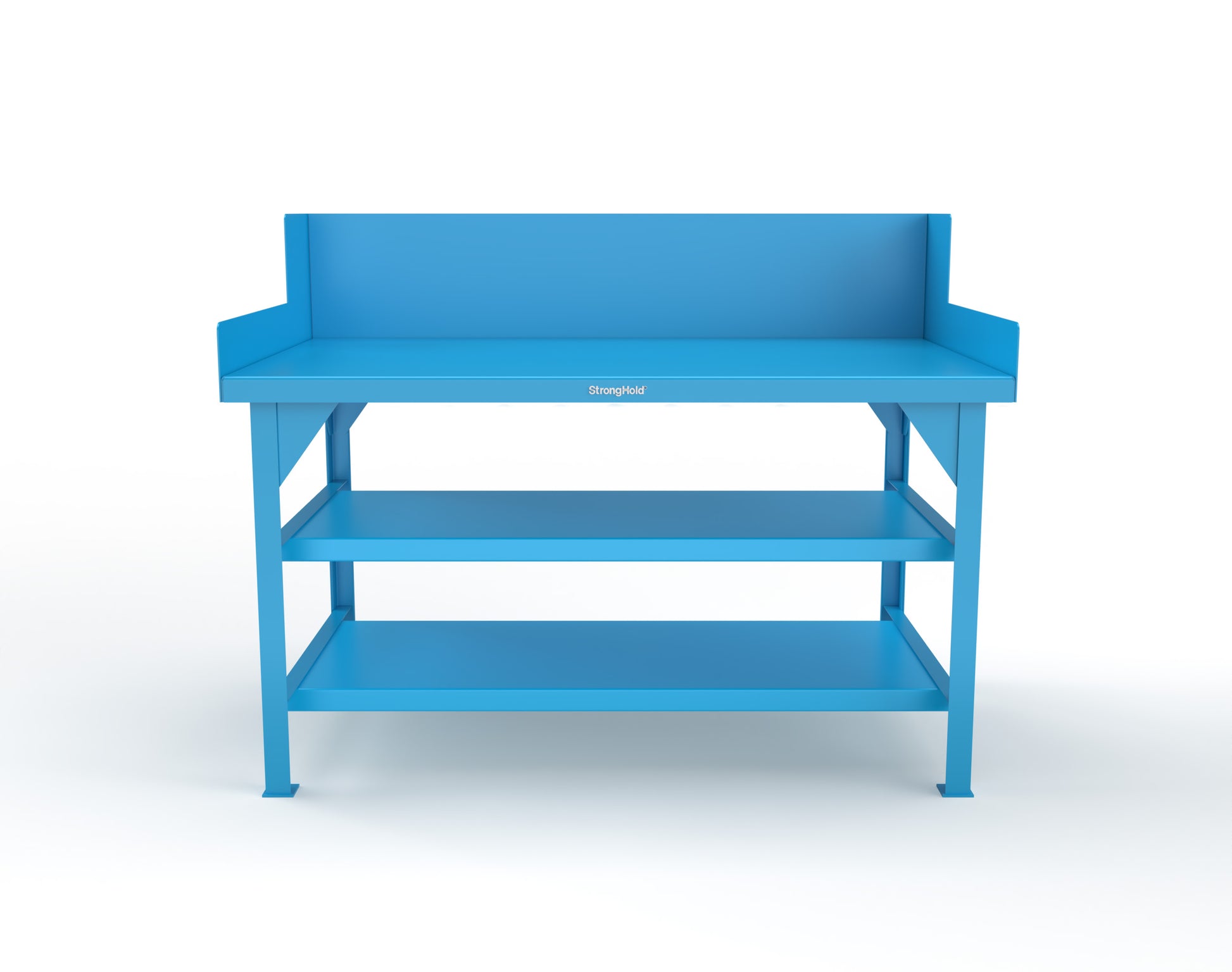 Extreme Duty 7 GA Shop Table with Side Guards, 2 Shelves - 60 In. W x 36 In. D x 46 In. H - T6036S/SG-5012