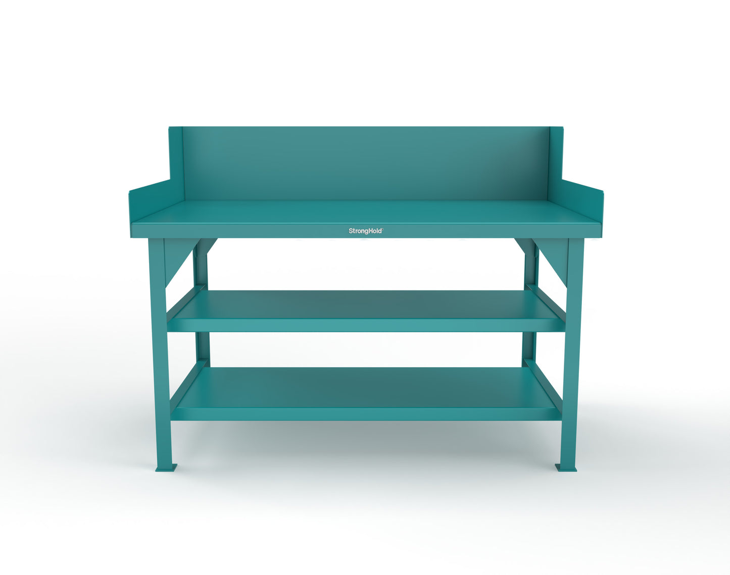 Extreme Duty 7 GA Shop Table with Side Guards, 2 Shelves - 60 In. W x 36 In. D x 46 In. H - T6036S/SG-5021