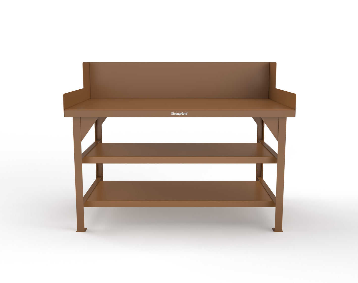 Extreme Duty 7 GA Shop Table with Side Guards, 2 Shelves - 60 In. W x 36 In. D x 46 In. H - T6036S/SG-8025
