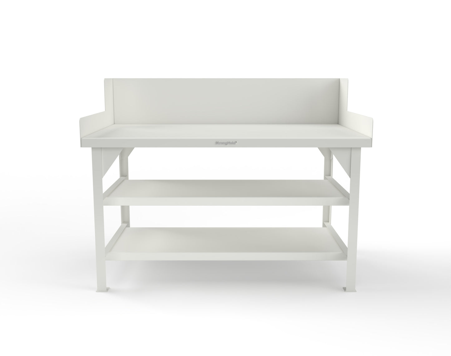 Extreme Duty 7 GA Shop Table with Side Guards, 2 Shelves - 60 In. W x 36 In. D x 46 In. H - T6036S/SG-9003