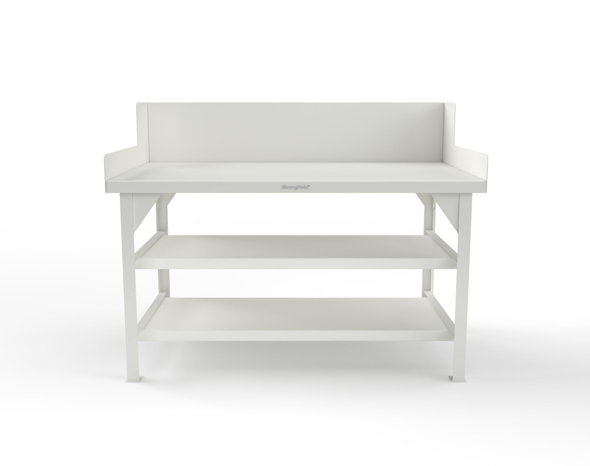 Extreme Duty 7 GA Shop Table with Side Guards, 2 Shelves - 60 In. W x 36 In. D x 46 In. H - T6036S/SG-9003