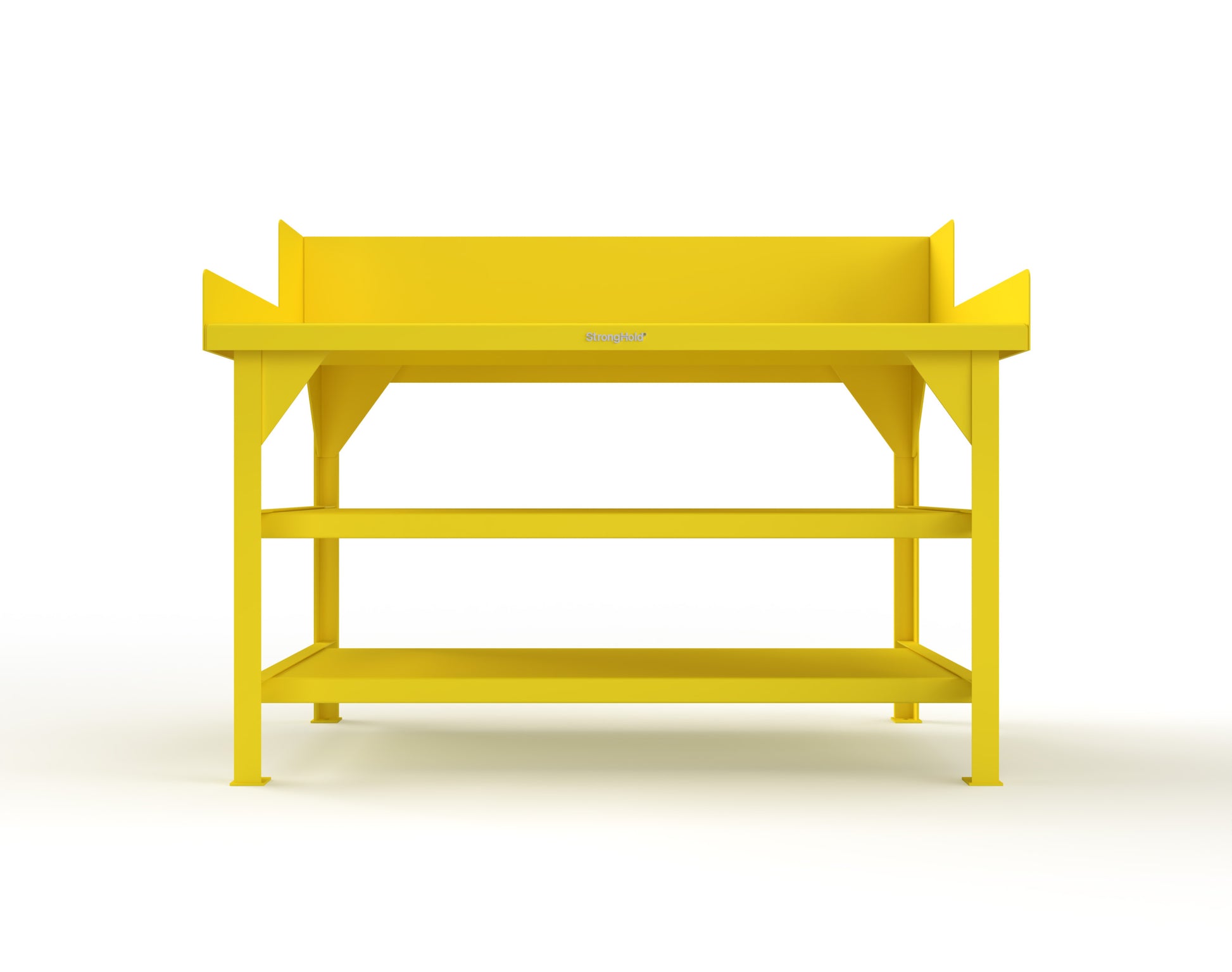Extreme Duty 7 GA Shop Table with Side Guards, 2 Shelves - 60 In. W x 36 In. D x 46 In. H - T6036S/SG-1023