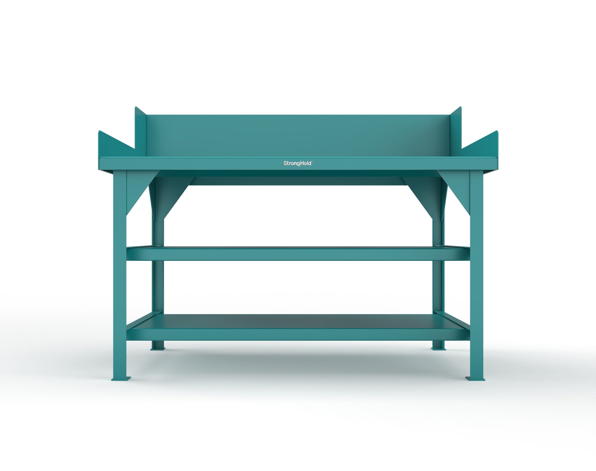 Extreme Duty 7 GA Shop Table with Side Guards, 2 Shelves - 60 In. W x 36 In. D x 46 In. H - T6036S/SG-5021