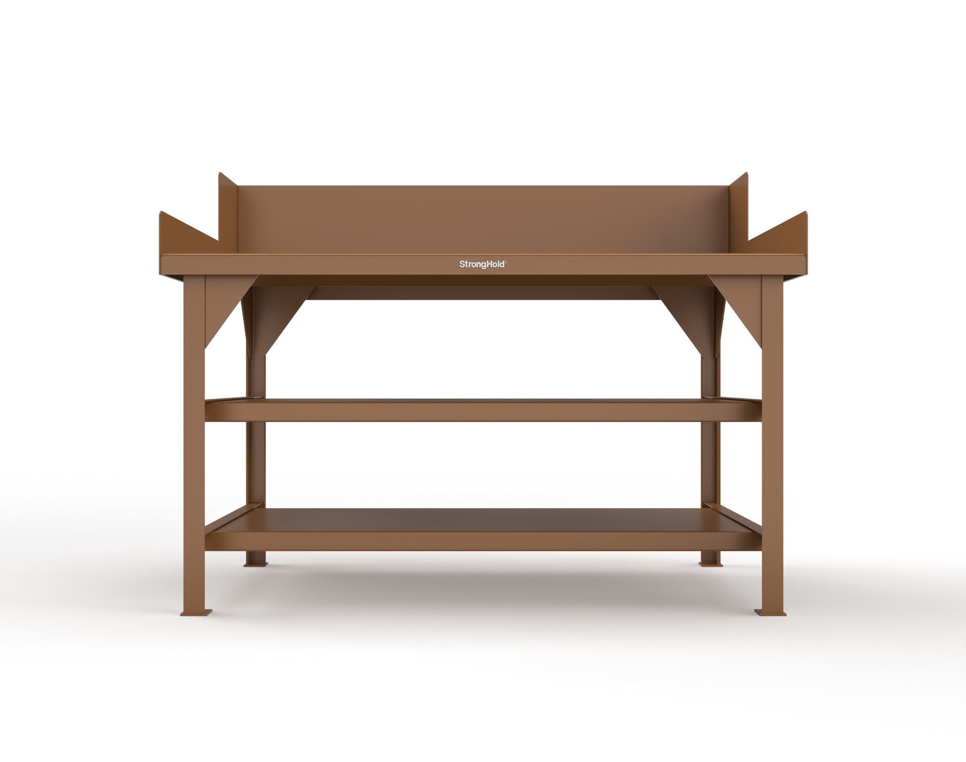 Extreme Duty 7 GA Shop Table with Side Guards, 2 Shelves - 60 In. W x 36 In. D x 46 In. H - T6036S/SG-8025