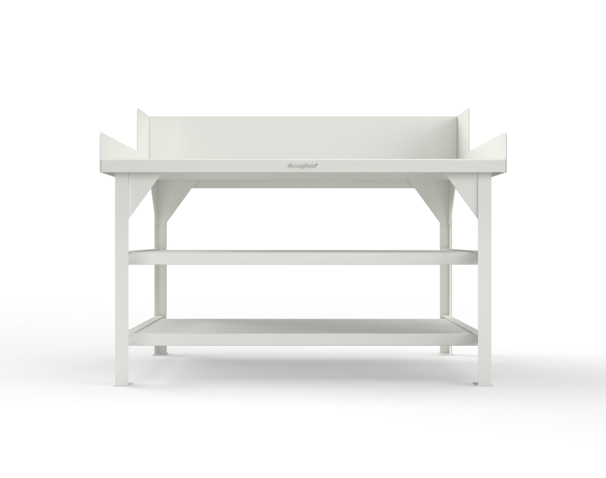 Extreme Duty 7 GA Shop Table with Side Guards, 2 Shelves - 60 In. W x 36 In. D x 46 In. H - T6036S/SG-9003