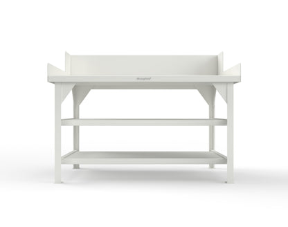 Extreme Duty 7 GA Shop Table with Side Guards, 2 Shelves - 60 In. W x 36 In. D x 46 In. H - T6036S/SG-9003