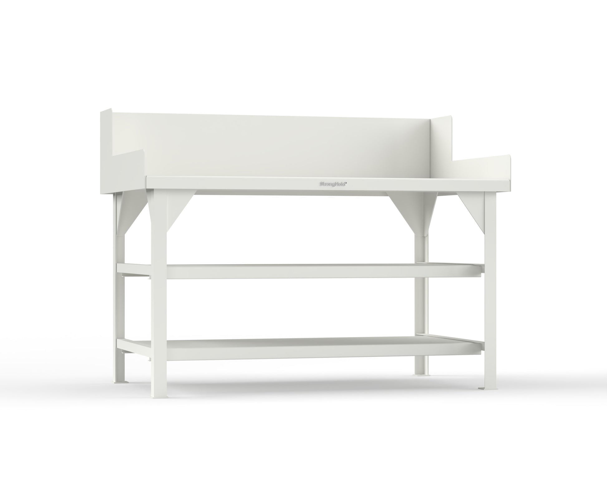 Extreme Duty 7 GA Shop Table with Side Guards, 2 Shelves - 60 In. W x 36 In. D x 46 In. H - T6036S/SG-9003