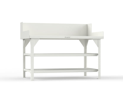 Extreme Duty 7 GA Shop Table with Side Guards, 2 Shelves - 60 In. W x 36 In. D x 46 In. H - T6036S/SG-9003