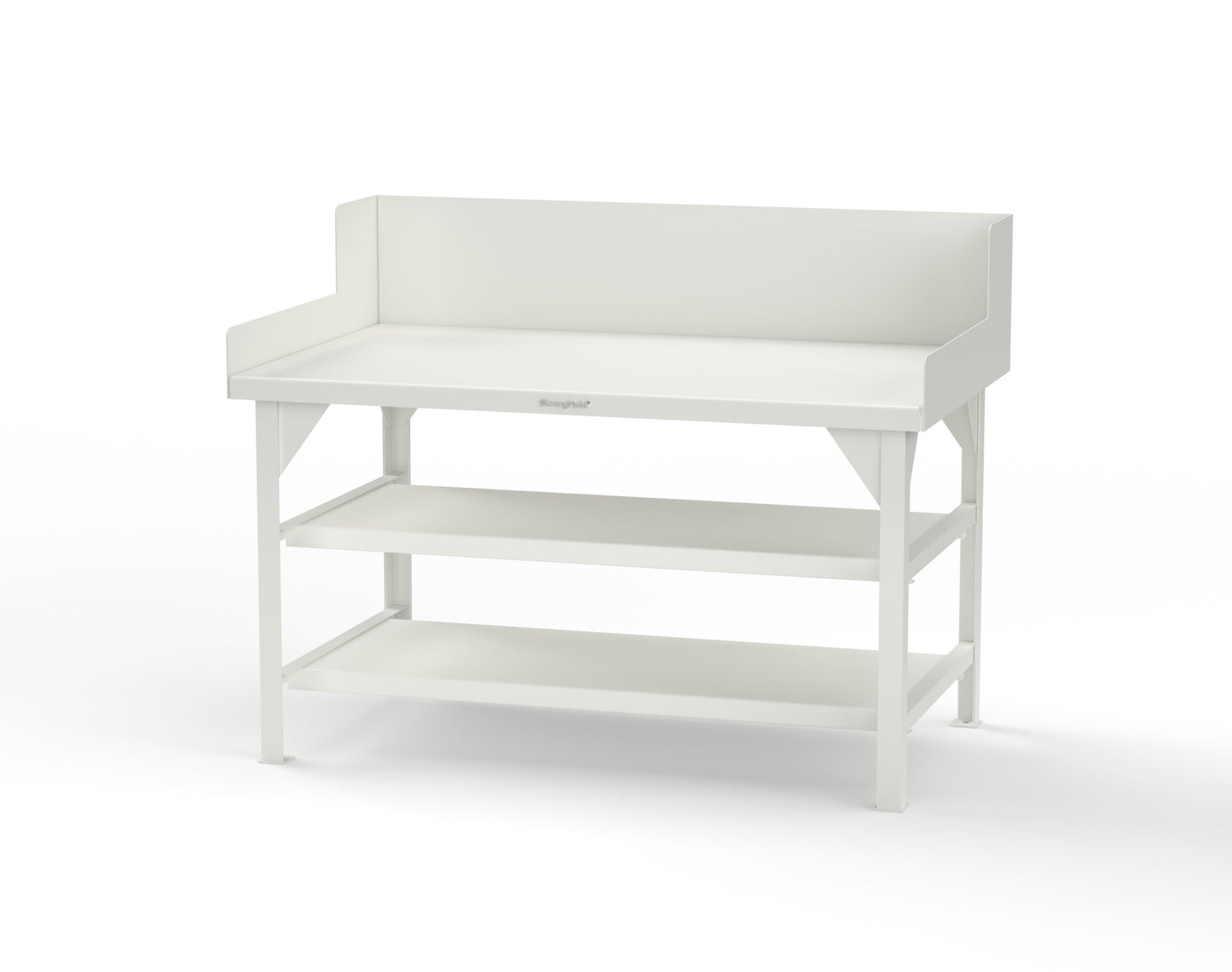 Extreme Duty 7 GA Shop Table with Side Guards, 2 Shelves - 60 In. W x 36 In. D x 46 In. H - T6036S/SG-9003