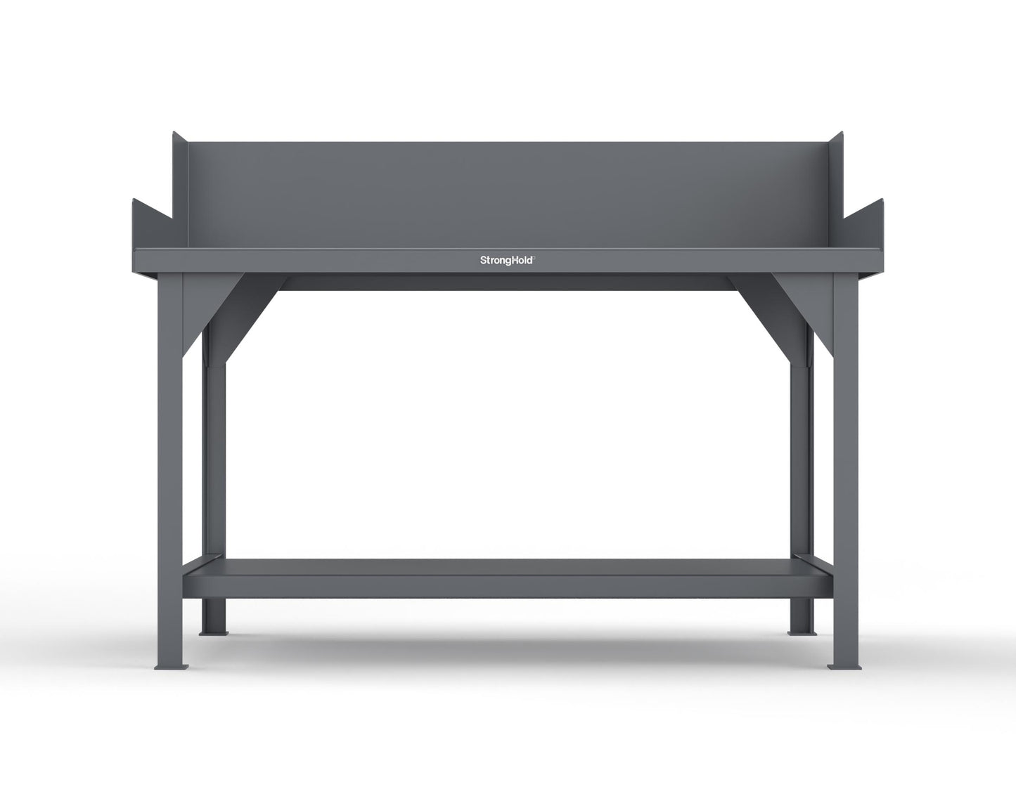Extreme Duty 7 GA Shop Table with Side Guards, 1 Shelf - 60 In. W x 36 In. D x 46 In. H - T6036SG-7024