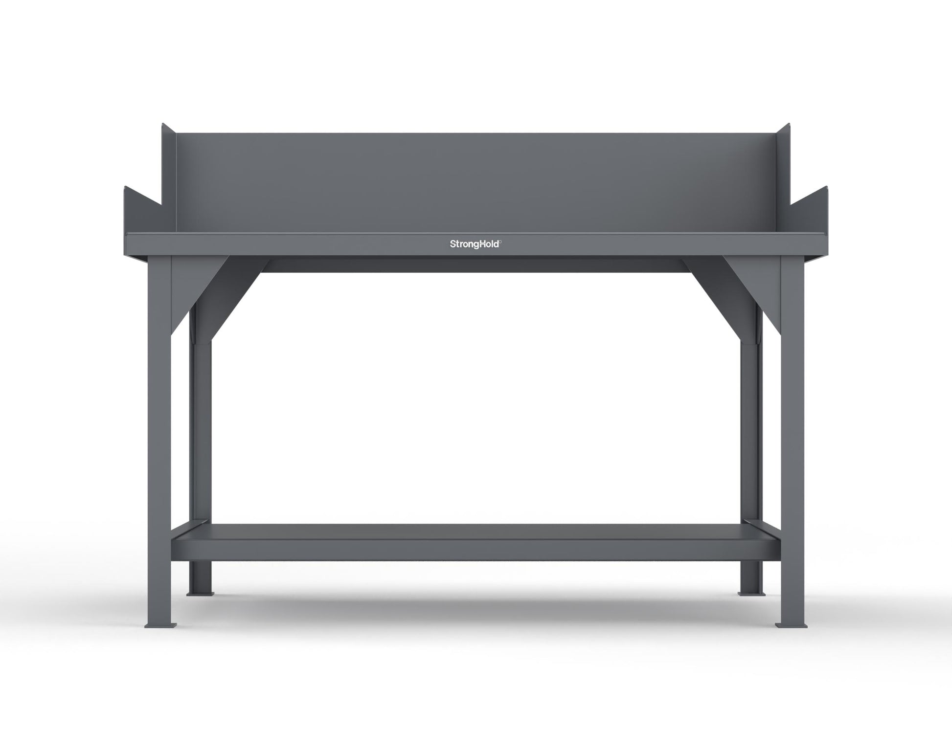 Extreme Duty 7 GA Shop Table with Side Guards, 1 Shelf - 60 In. W x 36 In. D x 46 In. H - T6036SG-7024
