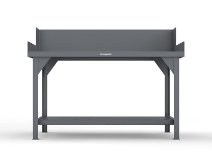 Extreme Duty 7 GA Shop Table with Side Guards, 1 Shelf - 60 In. W x 36 In. D x 46 In. H - T6036SG-7024