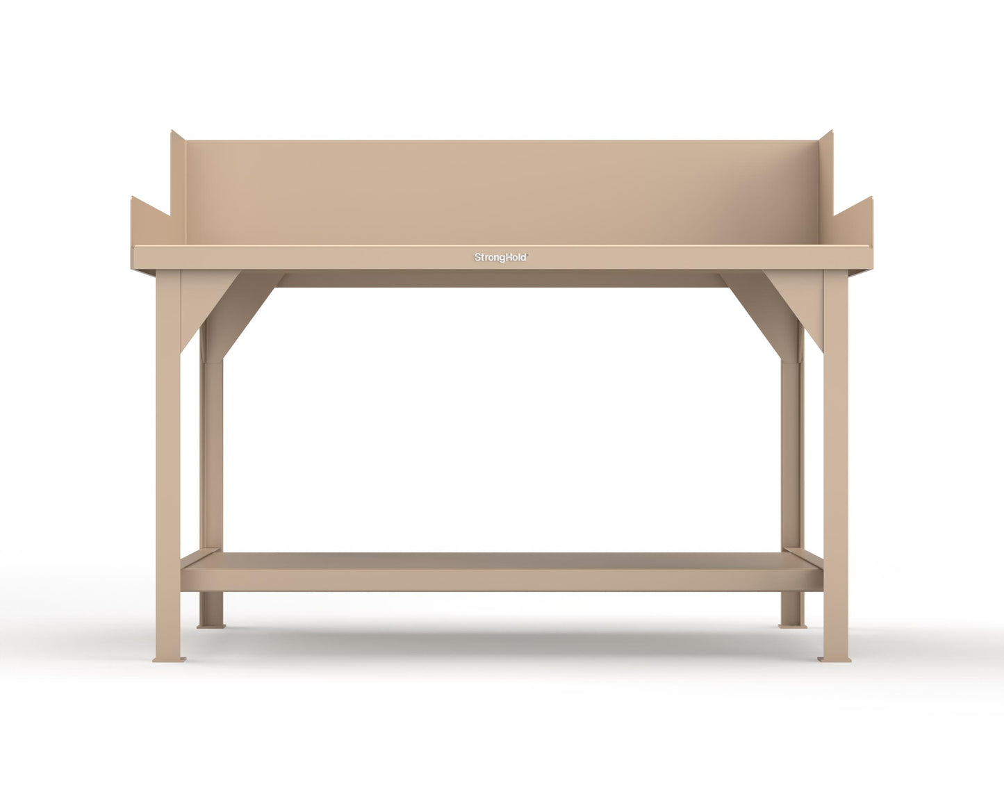 Extreme Duty 7 GA Shop Table with Side Guards, 1 Shelf - 60 In. W x 36 In. D x 46 In. H - T6036SG-1019