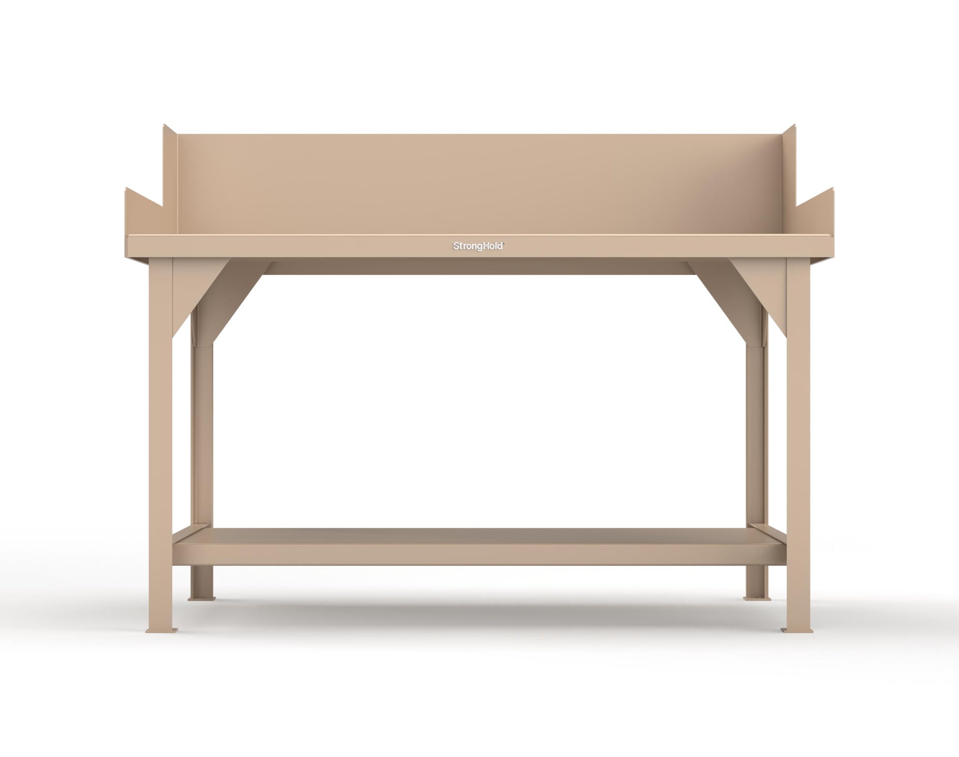 Extreme Duty 7 GA Shop Table with Side Guards, 1 Shelf - 60 In. W x 36 In. D x 46 In. H - T6036SG-1019