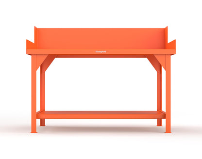 Extreme Duty 7 GA Shop Table with Side Guards, 1 Shelf - 60 In. W x 36 In. D x 46 In. H - T6036SG-2009