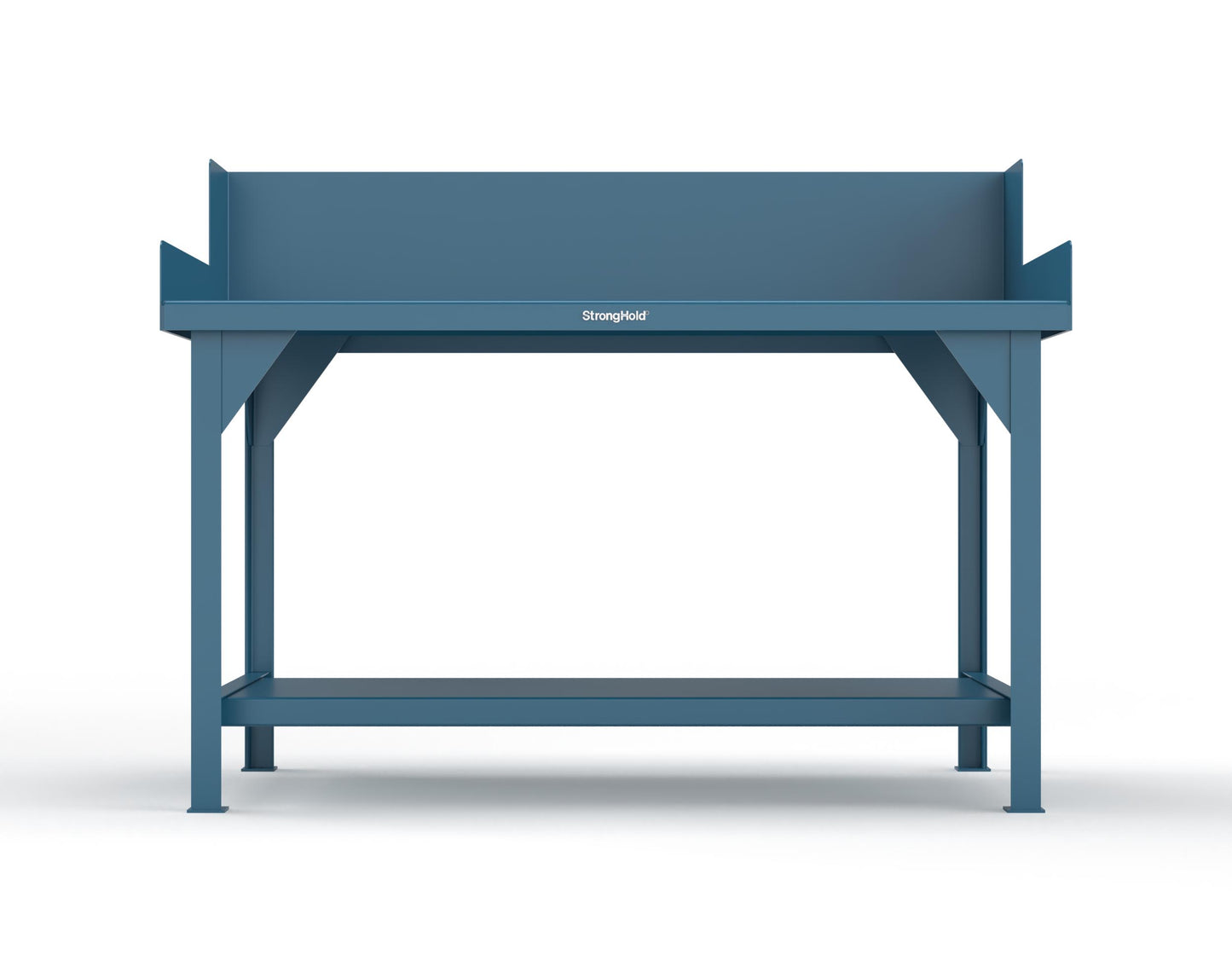 Extreme Duty 7 GA Shop Table with Side Guards, 1 Shelf - 60 In. W x 36 In. D x 46 In. H - T6036SG-5001