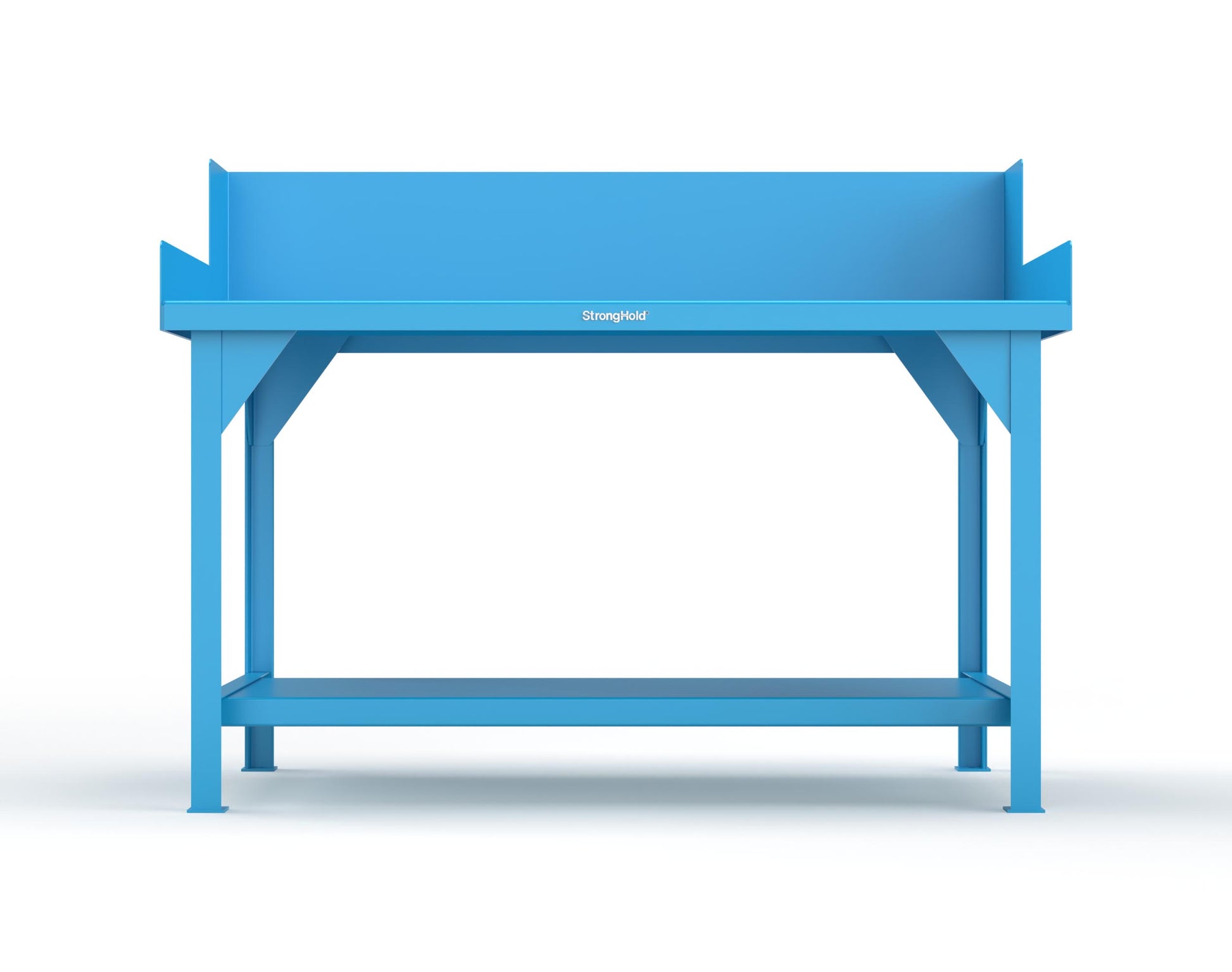 Extreme Duty 7 GA Shop Table with Side Guards, 1 Shelf - 60 In. W x 36 In. D x 46 In. H - T6036SG-5012