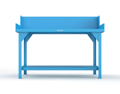 Extreme Duty 7 GA Shop Table with Side Guards, 1 Shelf - 60 In. W x 36 In. D x 46 In. H - T6036SG-5012