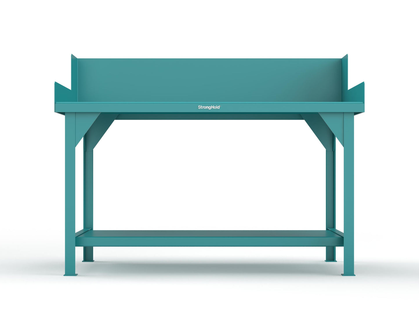Extreme Duty 7 GA Shop Table with Side Guards, 1 Shelf - 60 In. W x 36 In. D x 46 In. H - T6036SG-5021