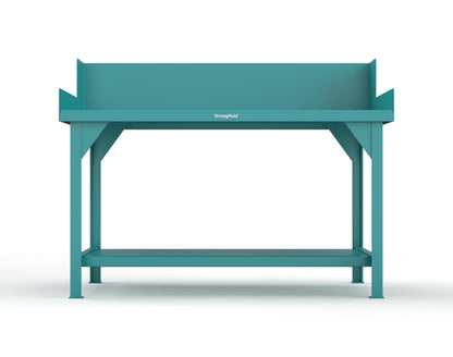 Extreme Duty 7 GA Shop Table with Side Guards, 1 Shelf - 60 In. W x 36 In. D x 46 In. H - T6036SG-5021