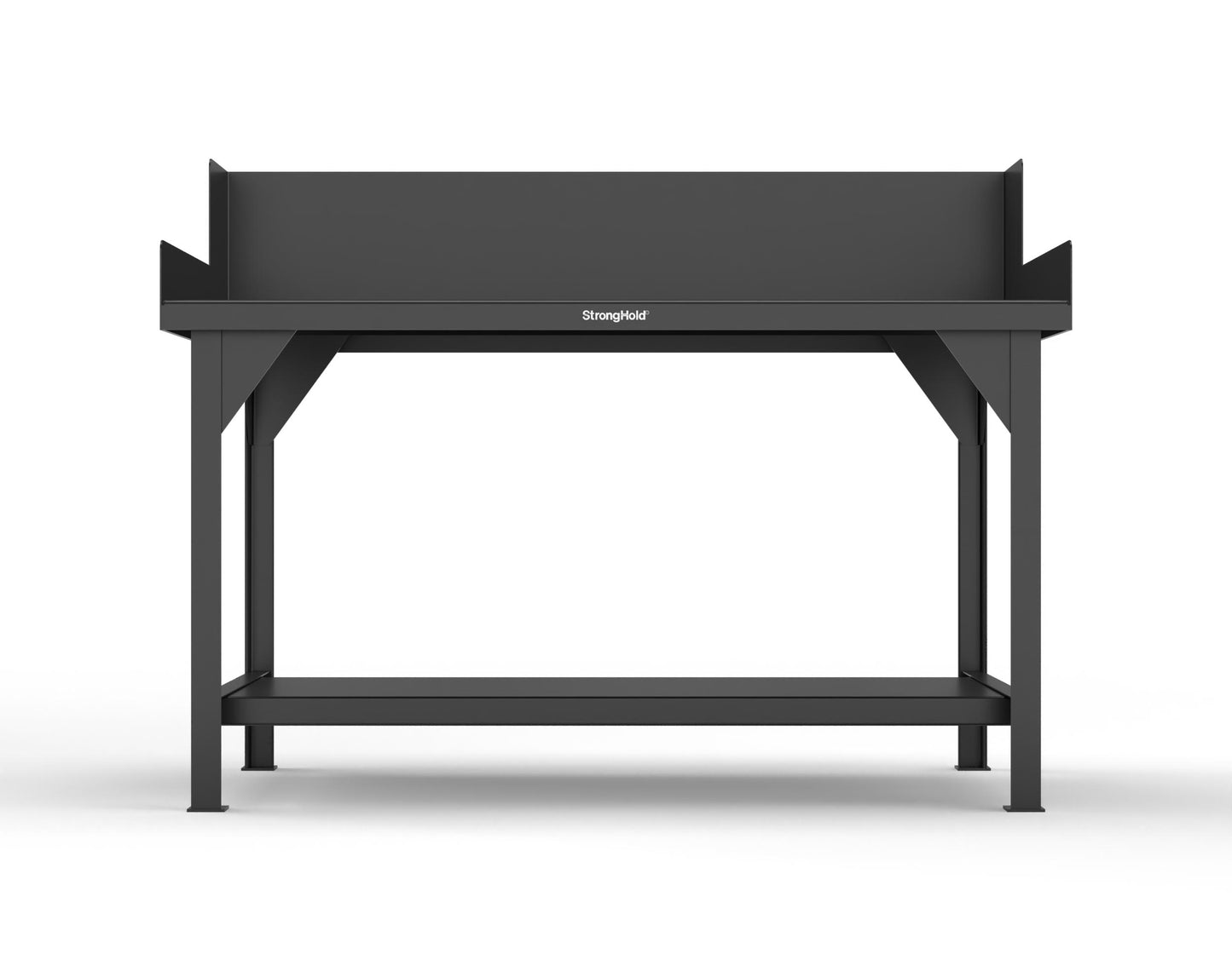 Extreme Duty 7 GA Shop Table with Side Guards, 1 Shelf - 60 In. W x 36 In. D x 46 In. H - T6036SG-9005
