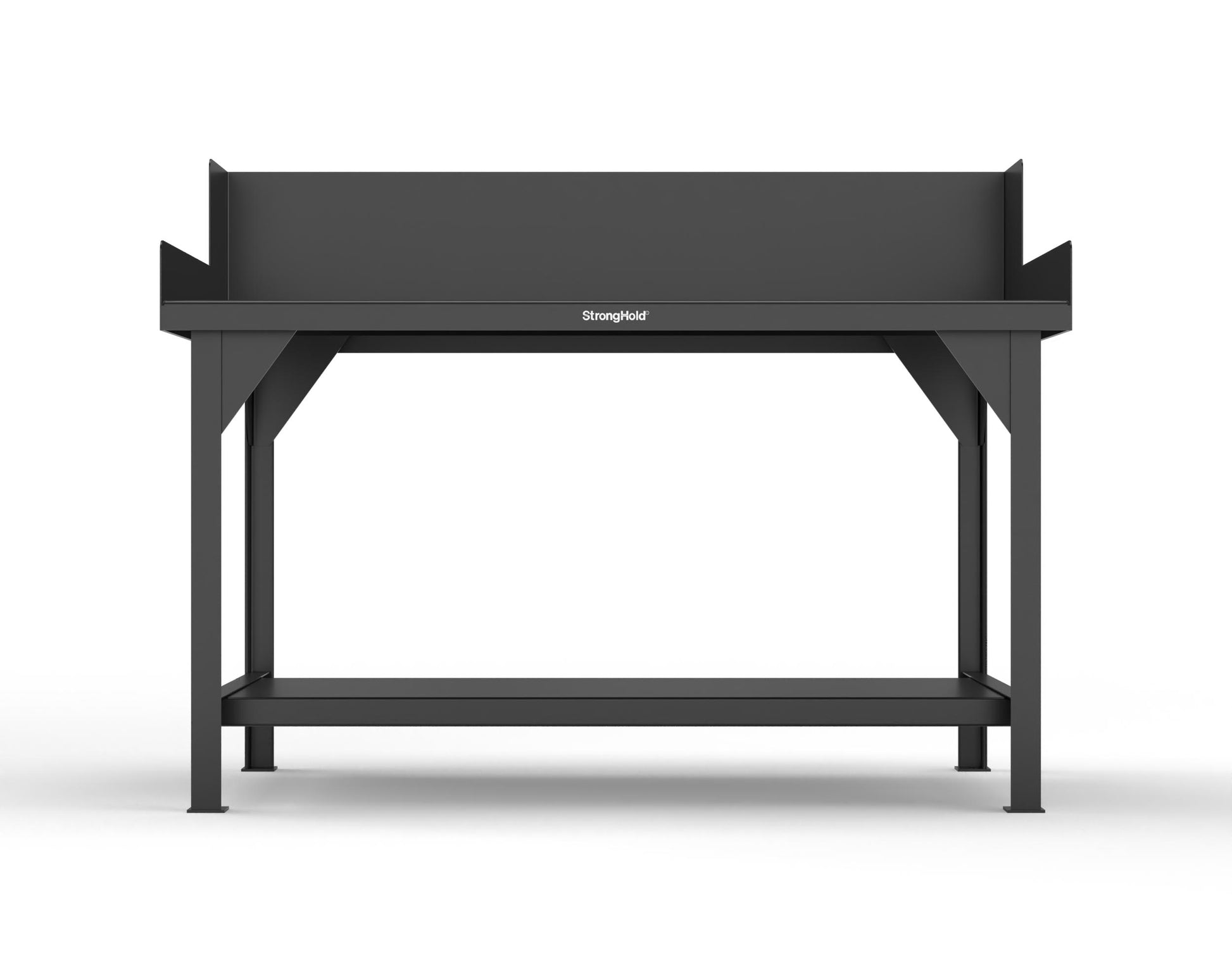 Extreme Duty 7 GA Shop Table with Side Guards, 1 Shelf - 60 In. W x 36 In. D x 46 In. H - T6036SG-9005