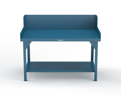 Extreme Duty 7 GA Shop Table with Side Guards, 1 Shelf - 60 In. W x 36 In. D x 46 In. H - T6036SG-5001