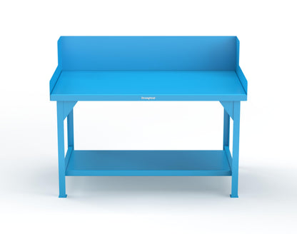 Extreme Duty 7 GA Shop Table with Side Guards, 1 Shelf - 60 In. W x 36 In. D x 46 In. H - T6036SG-5012