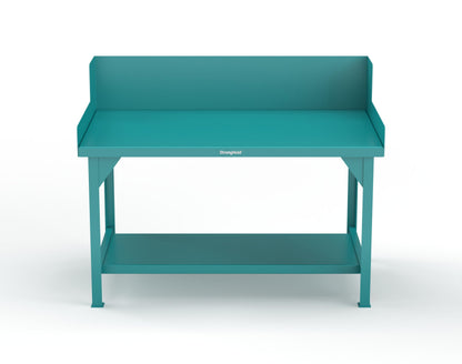 Extreme Duty 7 GA Shop Table with Side Guards, 1 Shelf - 60 In. W x 36 In. D x 46 In. H - T6036SG-5021