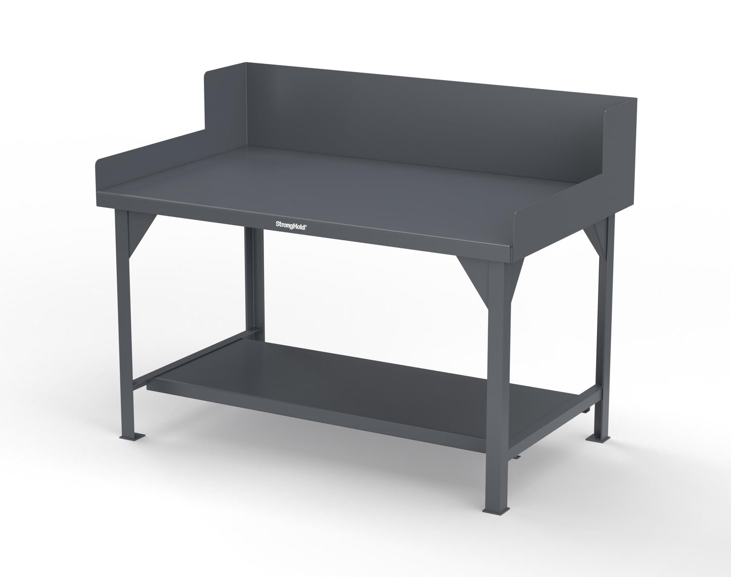 Extreme Duty 7 GA Shop Table with Side Guards, 1 Shelf - 60 In. W x 36 In. D x 46 In. H - T6036SG-7024