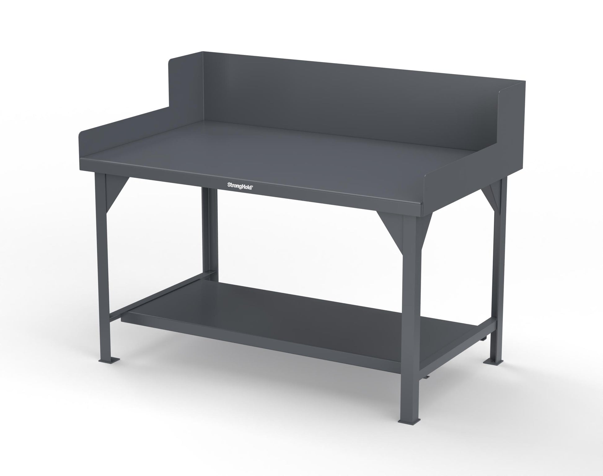 Extreme Duty 7 GA Shop Table with Side Guards, 1 Shelf - 60 In. W x 36 In. D x 46 In. H - T6036SG-7024