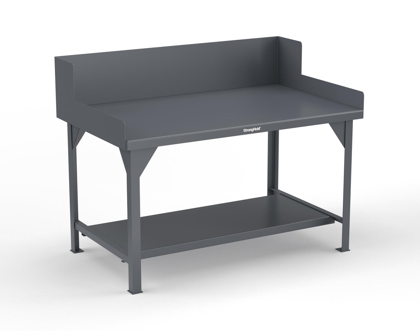 Extreme Duty 7 GA Shop Table with Side Guards, 1 Shelf - 60 In. W x 36 In. D x 46 In. H - T6036SG-7024