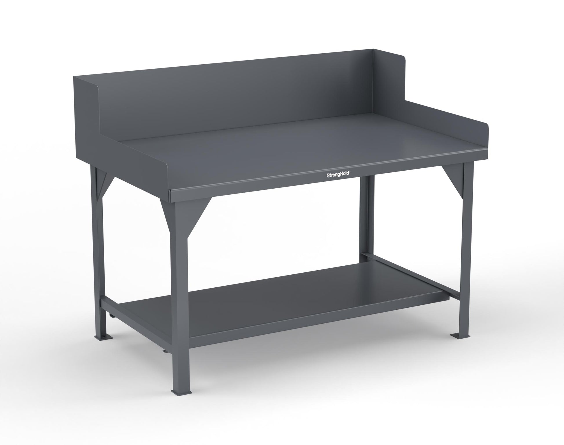 Extreme Duty 7 GA Shop Table with Side Guards, 1 Shelf - 60 In. W x 36 In. D x 46 In. H - T6036SG-7024