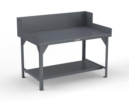 Extreme Duty 7 GA Shop Table with Side Guards, 1 Shelf - 60 In. W x 36 In. D x 46 In. H - T6036SG-7024