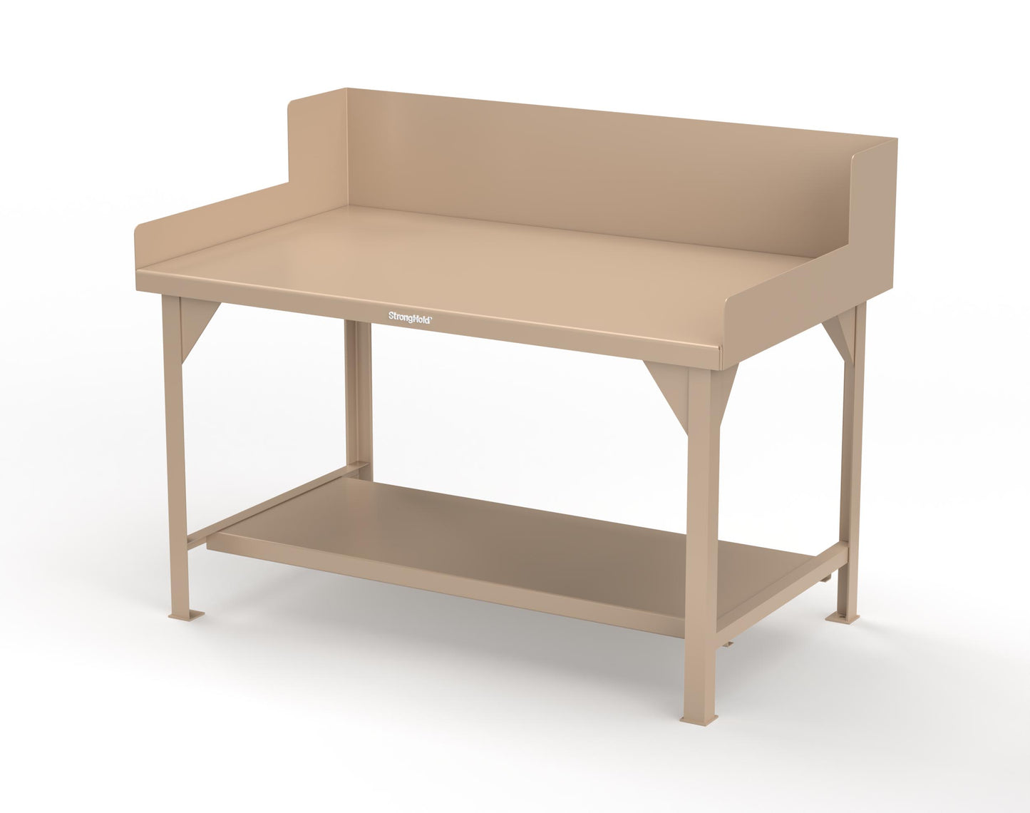 Extreme Duty 7 GA Shop Table with Side Guards, 1 Shelf - 60 In. W x 36 In. D x 46 In. H - T6036SG-1019