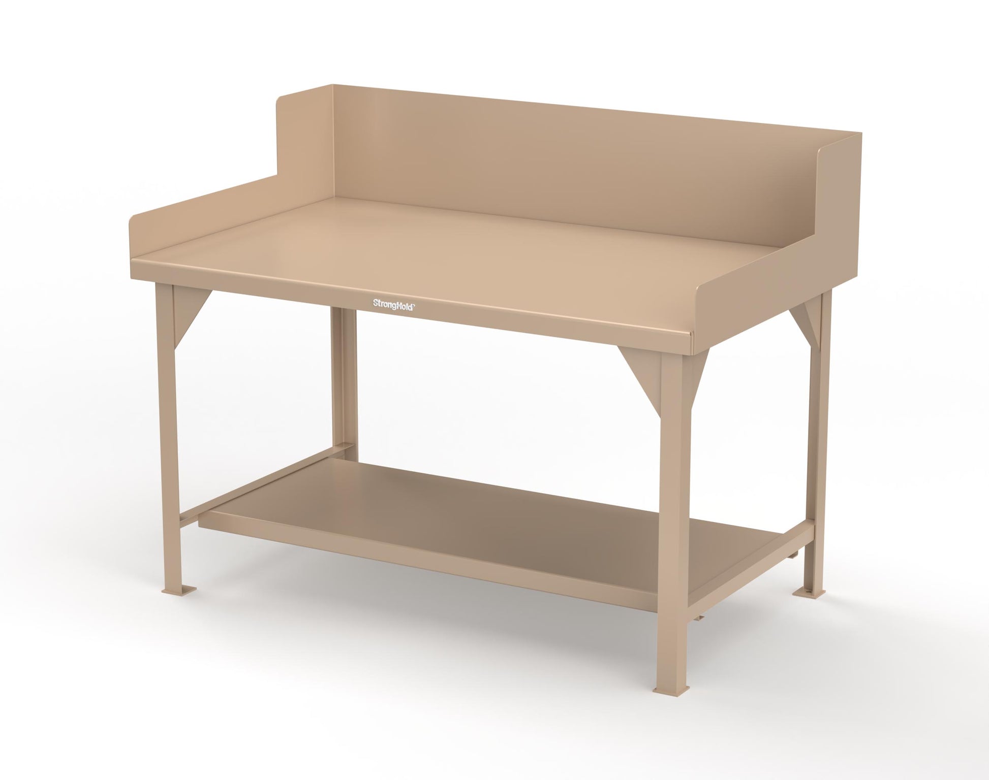 Extreme Duty 7 GA Shop Table with Side Guards, 1 Shelf - 60 In. W x 36 In. D x 46 In. H - T6036SG-1019