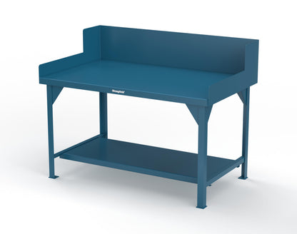 Extreme Duty 7 GA Shop Table with Side Guards, 1 Shelf - 60 In. W x 36 In. D x 46 In. H - T6036SG-5001