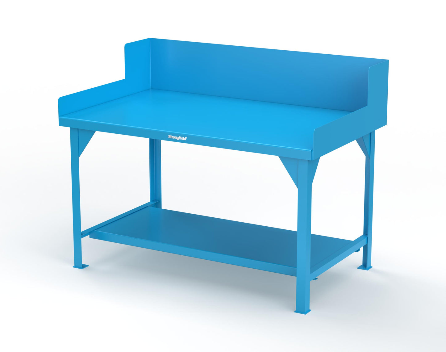 Extreme Duty 7 GA Shop Table with Side Guards, 1 Shelf - 60 In. W x 36 In. D x 46 In. H - T6036SG-5012