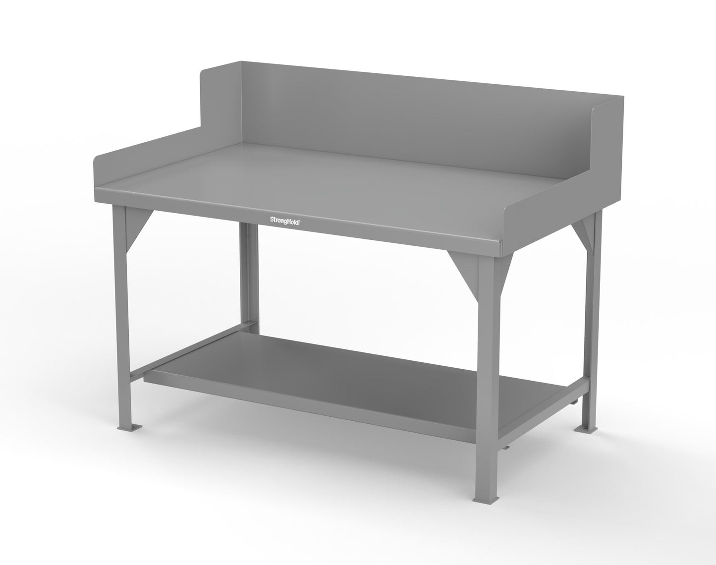 Extreme Duty 7 GA Shop Table with Side Guards, 1 Shelf - 60 In. W x 36 In. D x 46 In. H - T6036SG-7037