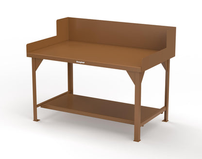 Extreme Duty 7 GA Shop Table with Side Guards, 1 Shelf - 60 In. W x 36 In. D x 46 In. H - T6036SG-8008