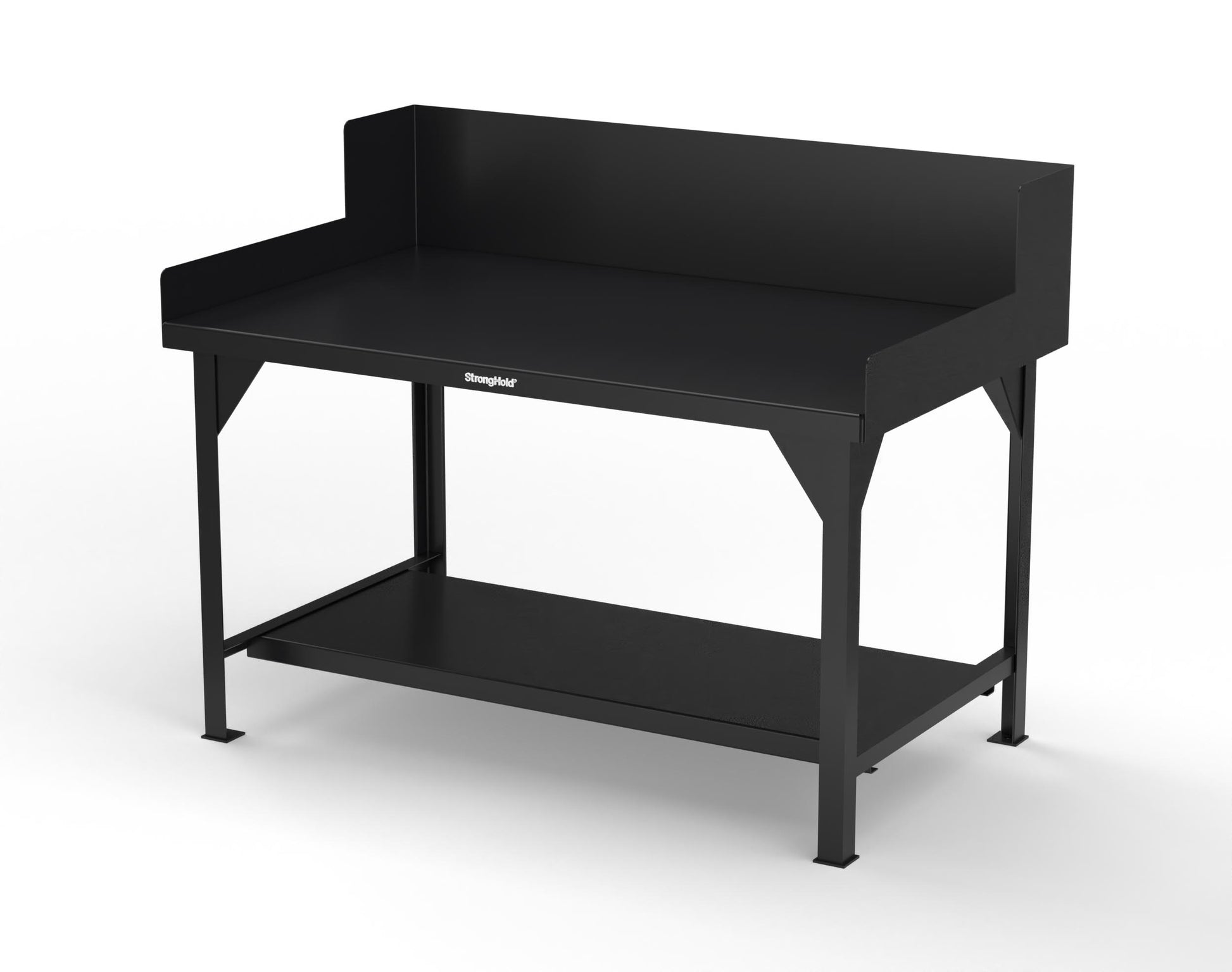 Extreme Duty 7 GA Shop Table with Side Guards, 1 Shelf - 60 In. W x 36 In. D x 46 In. H - T6036SG-9005